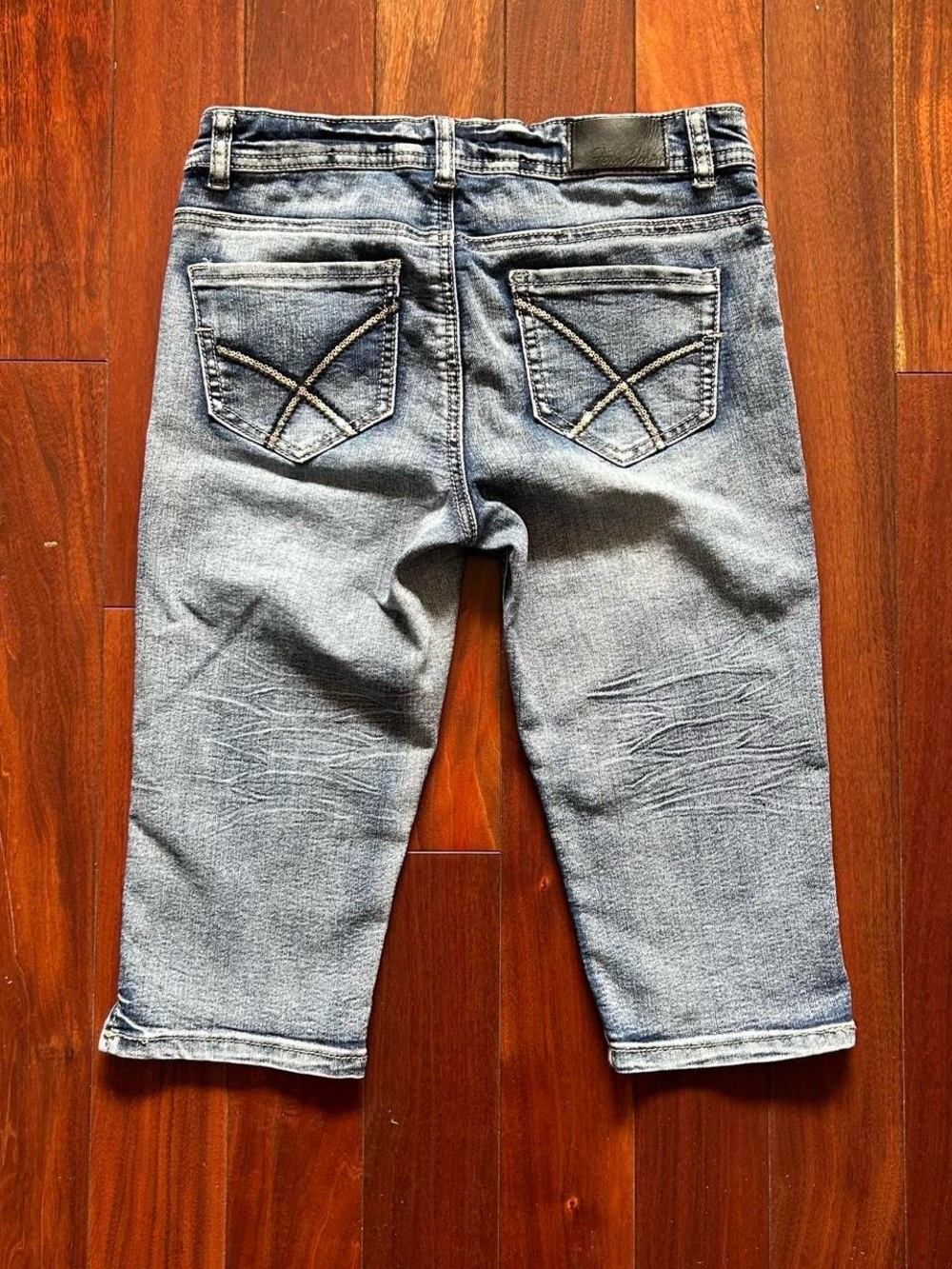 Y2K Foxy Jeans Acid Wash Capris/ Bermuda Shorts
